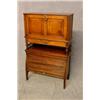 Image 1 : A Mahogany Side Bureau with Roller Door Cupboard Under, Possibly a Marriage of a Victorian Whatno...