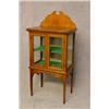 Image 1 : An Edwardian Mahogany Display Cabinet with Moulded Top having Shaped Gallery Back. Glazed Doors t...