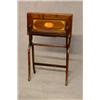 Image 1 : A Good Inlaid Mahogany Folding Campaign Table with Fitted Interior Including Matchbox, Inkwell, S...