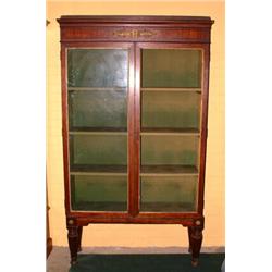 A 19th Century Mahogany Bookcase on Stand with Ebony String Inlay and OrmuluMounts and Rosettes....