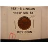 Image 1 : 1931-S Lincoln Wheat Cent, Red MS64, Key Date