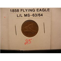 1858 Flying Eagle Cent, Large Letters