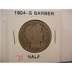 1904-S Barber Half Dollar