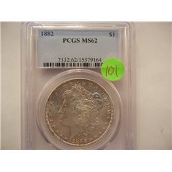 1882 Morgan Dollar, Graded by PCGS MS62