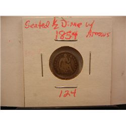 1854 Seated Liberty Half Dime w/ Arrows