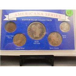 American Series Yesteryear Collection: 1906 Barber Half Dollar, 1908 Barber Quarter, 1912 Barber Dim