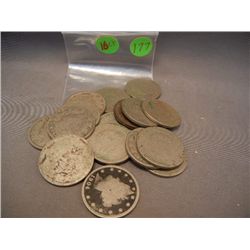 (16) Liberty Head V Nickels, Mixed Date