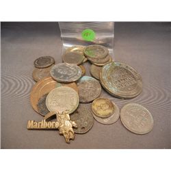 Lot of Misc. Foreign Coins & Tokens