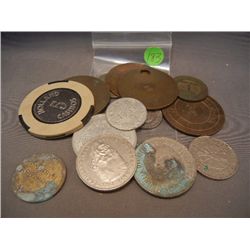 Lot of Misc. Foreign Coins & Tokens