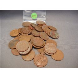 (50) Lincoln Wheat Cents, Mixed Dates