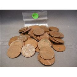 (50) Lincoln Wheat Cents, Mixed Dates