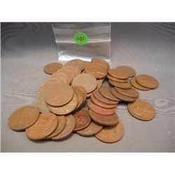 (50) Lincoln Wheat Cents, Mixed Dates