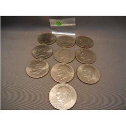 (10) 1977 Ike Dollars