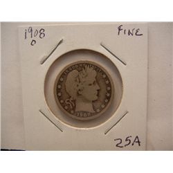 1908-O Barber Quarter