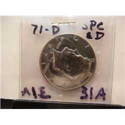 1971-D Kennedy Half Dollar, 40% Silver