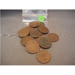 (20) Indian Head Cents, Mixed Dates