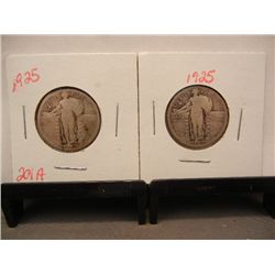 (2) Standing Liberty Quarters: 1925