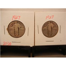 (2) Standing Liberty Quarters: 1927