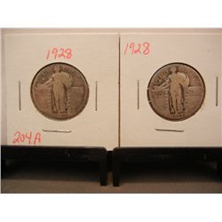 (2) Standing Liberty Quarters: 1928