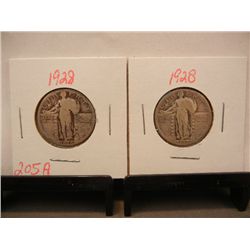(2) Standing Liberty Quarters: 1928