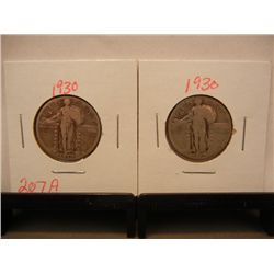 (2) Standing Liberty Quarters: 1930