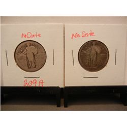 (2) Standing Liberty Quarters, No Dates