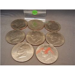 (8) 1976 Eisenhower Dollars