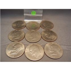 (9) 1976 Eisenhower Dollars