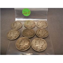 (8) Mercury Dimes, Mixed Dates