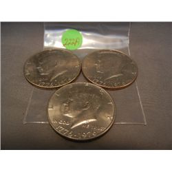 (3) Bicentennial Kennedy Half Dollars