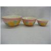Image 1 : 3 Piece Pottery  Mixing Bowl Set with Raised Flowers