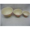 Image 3 : 3 Piece Pottery  Mixing Bowl Set with Raised Flowers