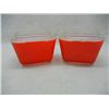 Image 2 : 2- Pyrex Small Red Refrigerator Dishes