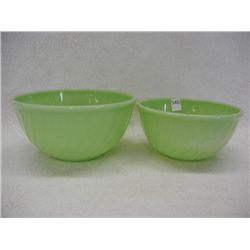 Pair of Fire King Jadeite Mixing Bowls