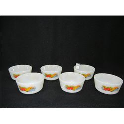 6-Hand Painted Anchor Hocking Dessert Dishes