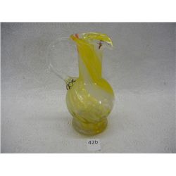Hand Blown Art Glass Pitcher