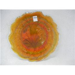 Amber Carnival Glass Plate