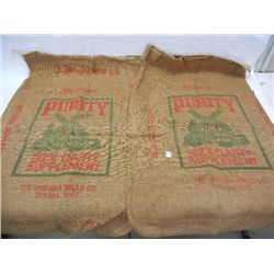 Pair of Purity Burlap Feed Bags