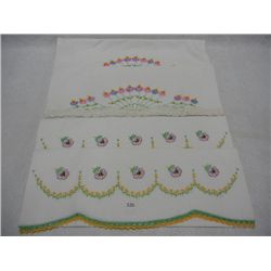 (2) Pairs of Embroidered Pillow Cases