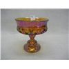 Image 1 : Amber Carnival Glass Stemmed Compote