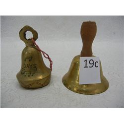 (2) Small Brass Bells