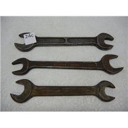 (3) Open End Wrenches, Made in USA