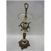 Image 2 : Brass and Glass Ashtray on Pedestal w/ Marble Base & Glass Prisms