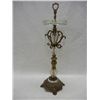Image 3 : Brass and Glass Ashtray on Pedestal w/ Marble Base & Glass Prisms