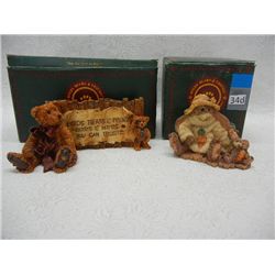 "Grenville & Neville: The Sign" & Signed "Charlotte & Bebe: The Gardeners" Boyds Coll. Figurines