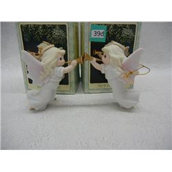 (2) "Joy To the World" Precious Moments Porcelain Ornaments