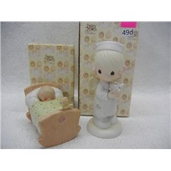 "Jesus Loves Me" & "Angel of Mercy" Precious Moments Porcelain Figurine