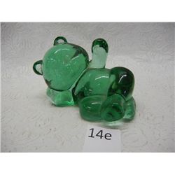 Green Glass Teddy Bear
