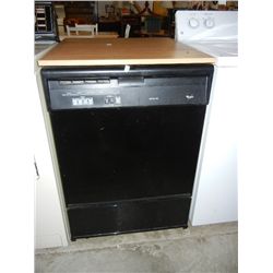 Portable `Whirlpool Dishwasher Black w// Butcher Block Top