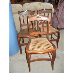 3-Wicker Bottom Chairs
